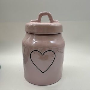 Rea Dunn Large Canister with Lid Coffee Jar In Pink with Heart for Valentine
